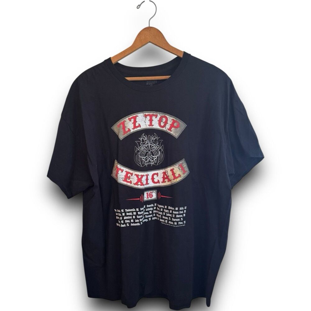 ZZ Top “Texicali Tour 2016” Tee Size 2XL Black Band Graphic Shirt